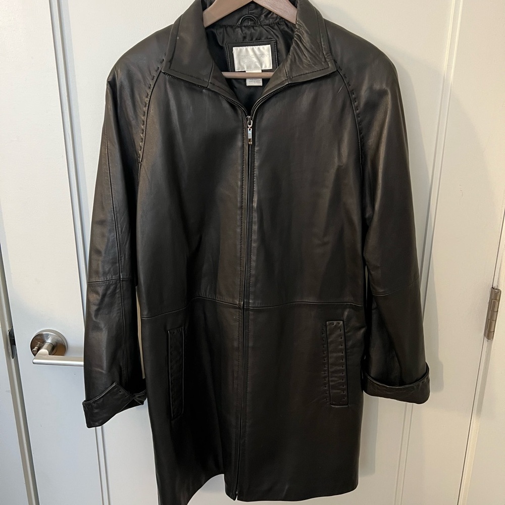 Women’s Black Leather Jacket with Zipper